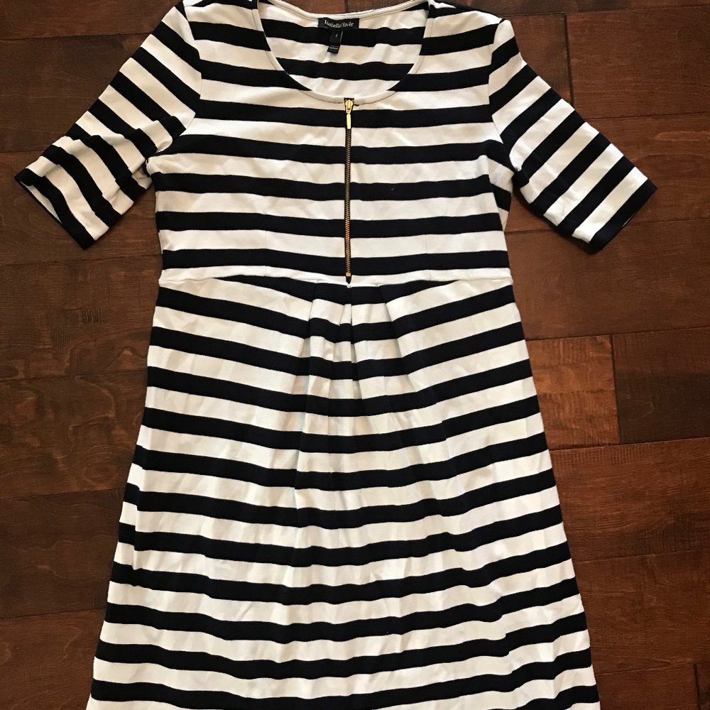 blue white striped Isabella Oliver maternity dress - Picture 1 of 5